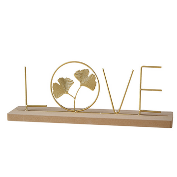 Ornements 35x12,5x7,2cm light luxury gold ginkgo biloba alphabet ornament home living room decoration petits objets decoratifs